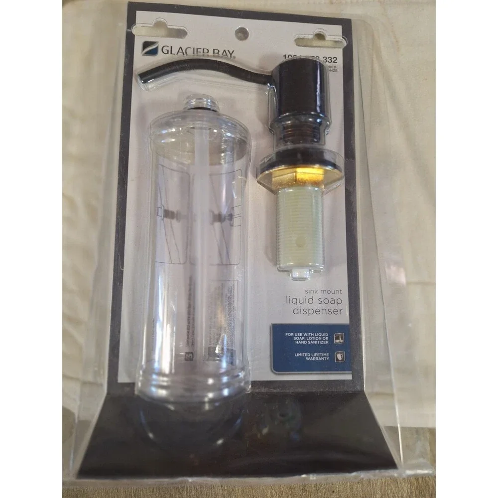 Glacier Bay Bronze Color Sink Mount 12 Oz Liquid Soap Dispenser - Curved Nozzle